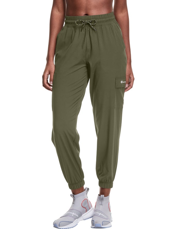 Champion Womens Pants NZ - City Sport Woven Olive ( 1724-BVFGW )